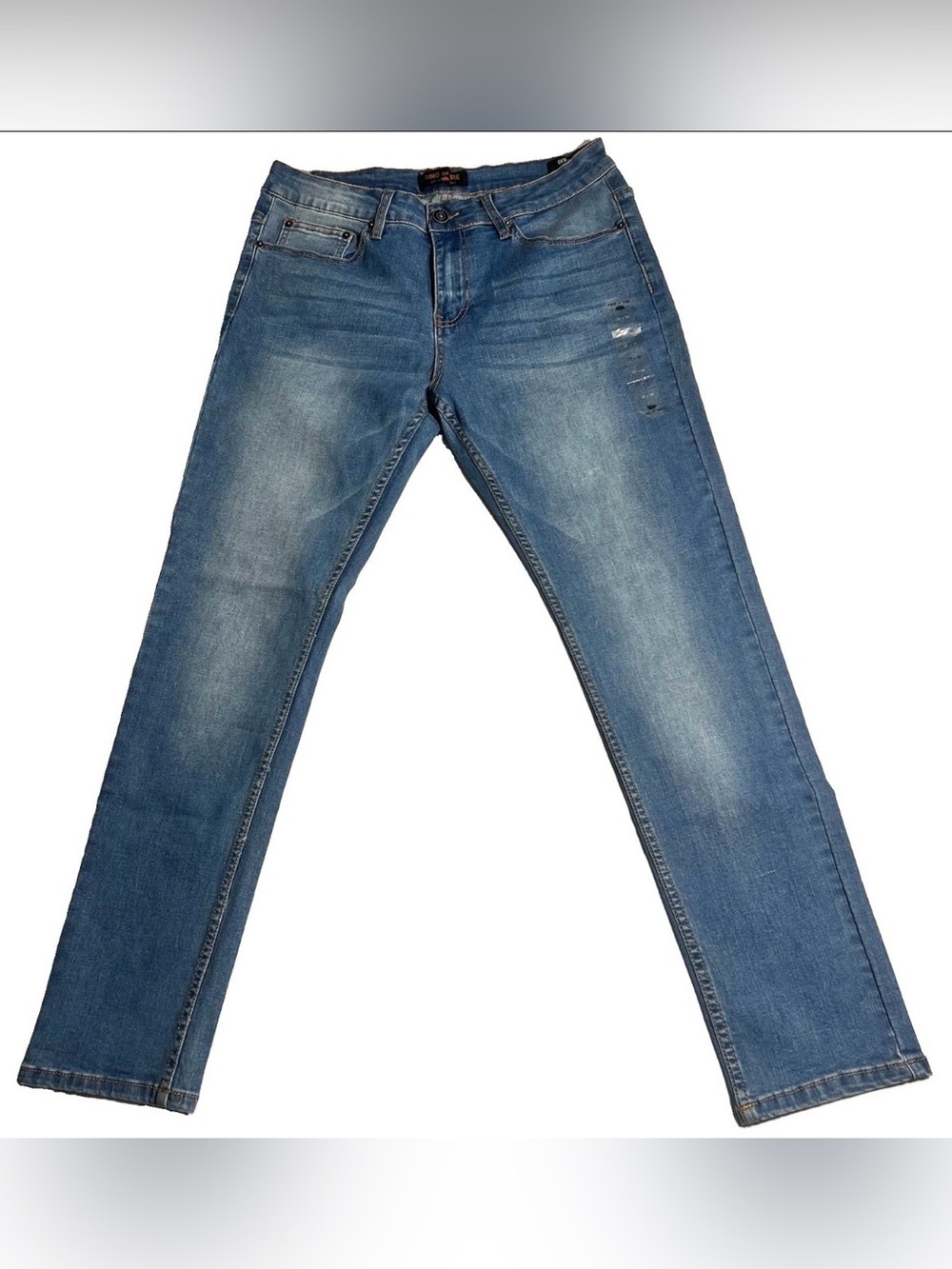 Ring of Fire Jeans Mens 33x30 Skinny Distressed Blue Denim NWOT